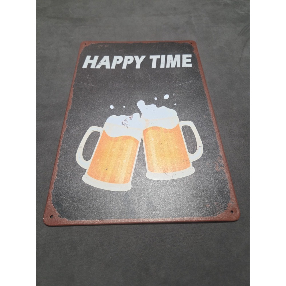 Happy Time Rustic-looking Beer Mug Sign